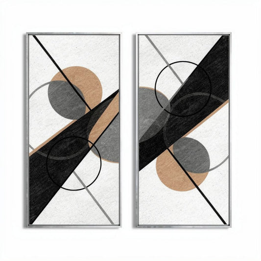 Conjunto de duas telas decorativas em cores neutras 70 x 35 x 2cm